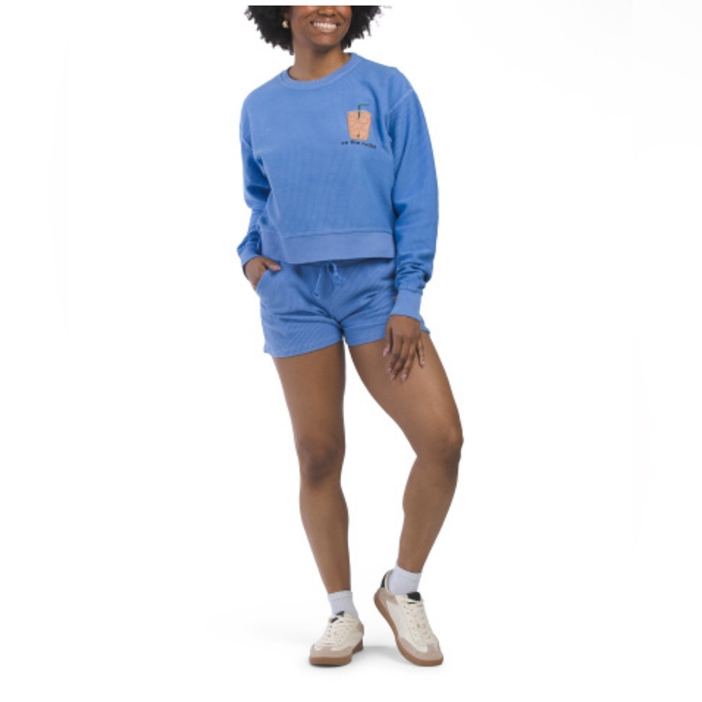 Pacific & CO On The Rocks Crew Neck Sweatshirt And Short Set-NWT
